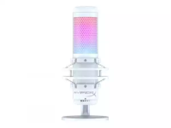 HP HyperX QuadCast S Microphone Stereo Omnidirectional Cardioid Bidirectional modes compatible PC Playstion and Mac White