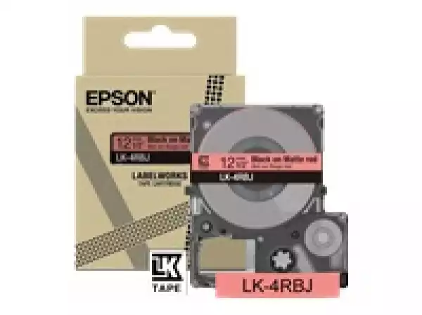 EPSON Matte Tape Red/Black 12mm 8m LK-4RBJ