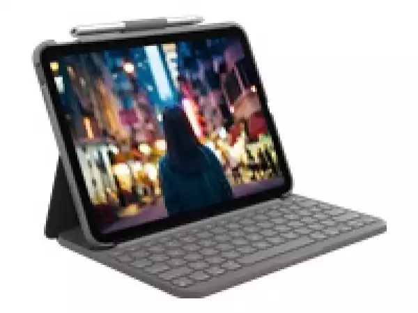 LOGITECH Slim Folio for iPad 10th gen - GREY - (UK) - INTNL-973 LOGITECH Slim Folio for iPad 10th gen - GREY - (UK) - INTNL-973