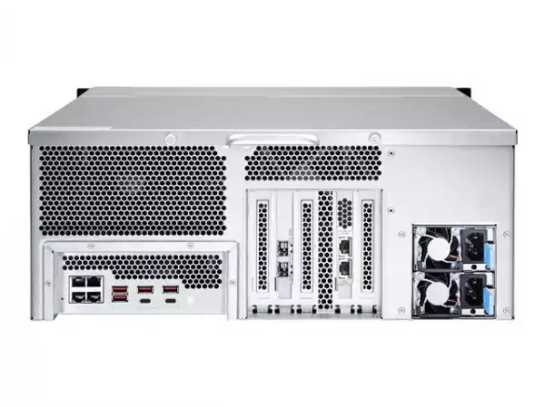 QNAP 24-Bay 4U Rackmount NAS Intel Xeon E-2236 6 cores/12 threads 3.4GHz processor 128GB ECC DDR4 24x2.5inch/3.5inch SATA