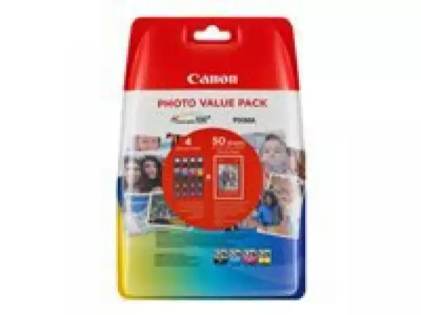 CANON 1LB CLI-526 Value pack Blister 4x6 Phot Paper PP-201 50sheets + Cyan Magenta Yellow & Photo Black ink tanks