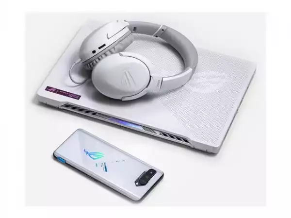 ASUS ROG Strix Go Core Moonlight White Wired Gaming Headset Discord Certified Mic Hi-Res Audio 40mm Drivers Lightweight 3.5mm