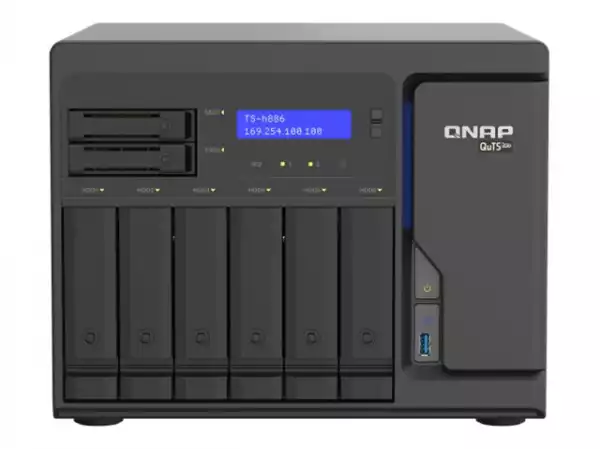 QNAP TS-H886-D1602-8G 8-Bay QuTS hero NAS Intel Xeon D1602 built-in 2 M.2 NVMe Gen3 port SATA 8GB RAM