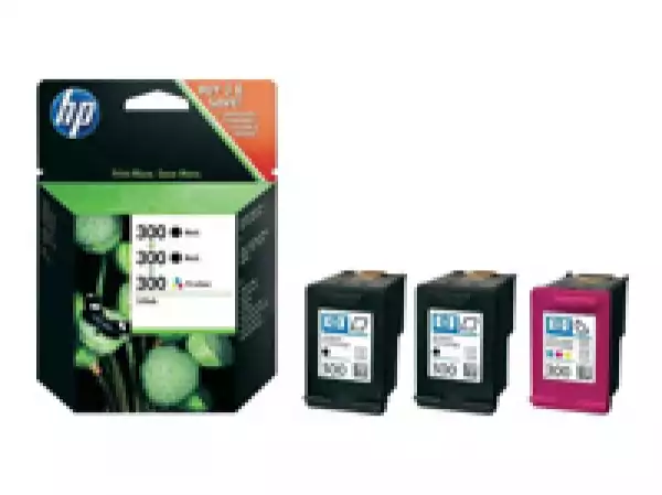 HP 300 3 - Pack Original Ink Cartridge Black (2) Tri Color (1) HP Deskjet