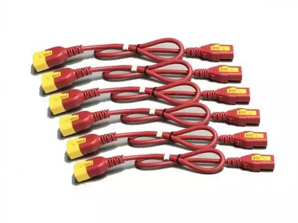 APC Power cable power IEC 60320 C13 locking to IEC 60320 C14 locking 60cm red pack of 6