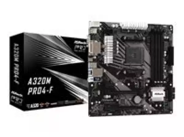 ASROCK Main Board Desktop A320M PRO4-F (AM4, 4xDDR4, 1xPCI-E x1, 1xPCI-E x16, HDMI, DVI-D, D-Sub, 4 SATA3, mATX, retail)