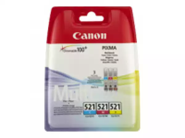 CANON CLI-521 C/M/Y ink cartridge cyan magenta and yellow 1-pack blister with security