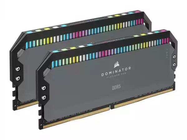 CORSAIR DOMINATOR PLATINUM RGB 32GB 2x16GB DDR5 5200MT/s DIMM Unbuffered 40-40-40-77 STD PMIC AMD EXPO Cool Grey Heatspreader 1.25V