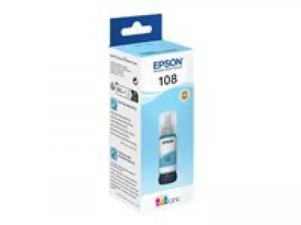 EPSON 1LB 108 EcoTank Light Cyan Ink Bottle EPSON 1LB 108 EcoTank Light Cyan Ink Bottle