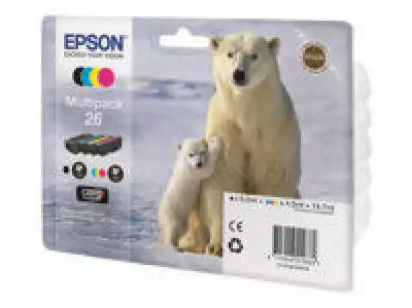 EPSON 3LB 26 ink cartridge black and tri-colour standard capacity 19.7ml 1-pack blister without alarm