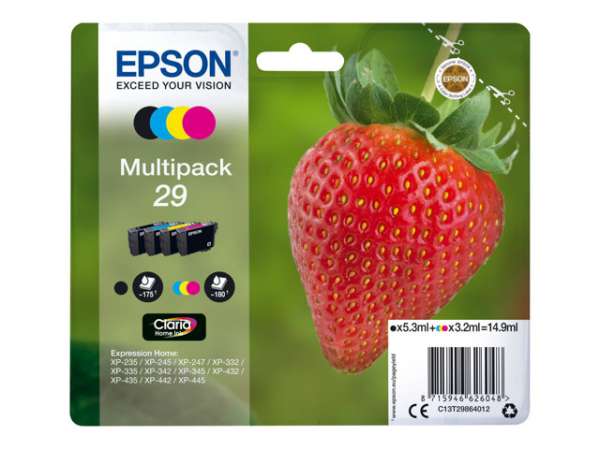EPSON 1LB Multipack 4-colours 29 Claria Home Ink Blister without alarm