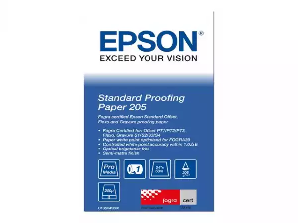 EPSON Proofing Paper Standard Roll A1 24inch 61.0cm x 50m 205g/m2 1 roll proofing paper EPSON Proofing Paper Standard Roll A1 24inch 61.0cm x 50m 205g/m2 1 roll proofing paper