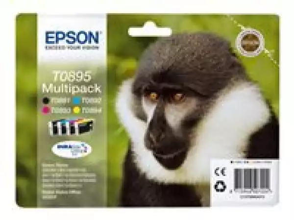 EPSON 2LB T0895 ink cartridge black and tri-colour standard capacity 16.3ml 1-pack blister without alarm