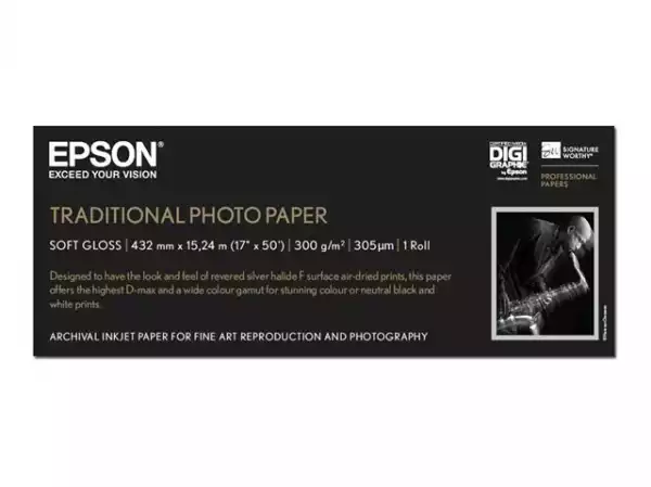 EPSON Traditional Photo Paper Roll A3 17inch 43.2cm x 15m 300g/m2 photo paper