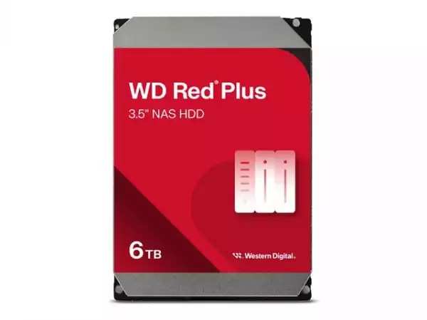 HDD NAS WD Red Plus (3.5'', 6TB, 256MB, 5400 RPM, SATA 6 Gb/s)