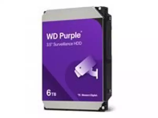 HDD Video Surveillance WD Purple 6TB CMR, 3.5'', 256MB, SATA 6Gbps, TBW: 180
