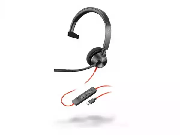 HP Poly Blackwire 3310 Monaural USB-C Headset +USB-C/A Adapter