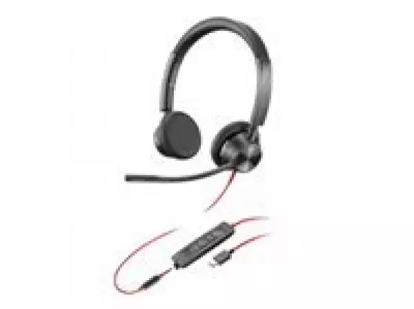 HP Poly Blackwire 3325 Stereo USB-C Headset +3.5mm Plug +USB-C/A Adapter
