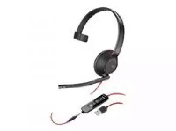 HP Poly Blackwire 5210 Blackwire 5200 series headset on-ear wired active noise cancelling 3.5mm jack USB-A black