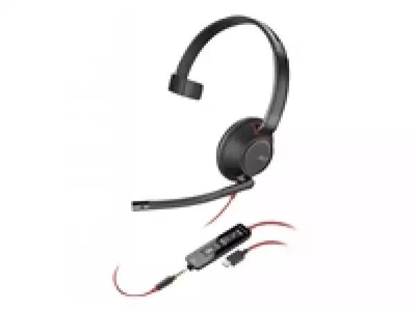 HP Poly Blackwire C5210 Blackwire 5200 series headset on-ear wired active noise cancelling 3.5mm jack USB-C black BULK