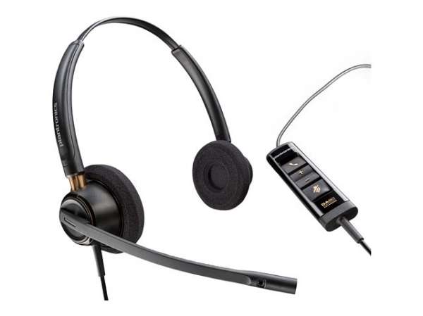 HP Poly EncorePro 525-M EncorePro 500 series headset on-ear wired active noise cancelling USB-A black Certified for Microsoft Team