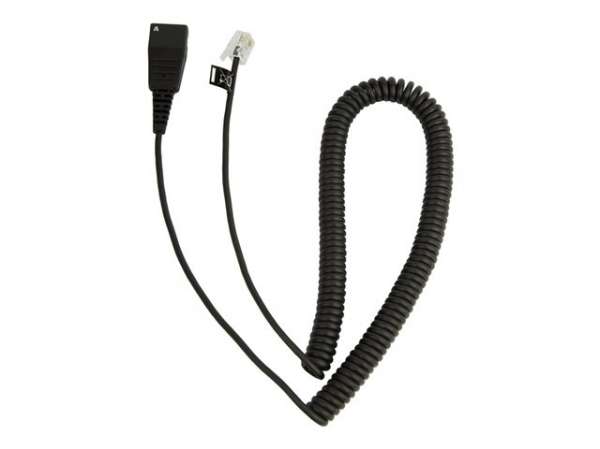 JABRA QD Cord to RJ10 coiled 0.5-2 meters for Lucent Callmaster V VI Cisco 79xx and PLX A22
