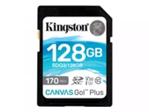 KINGSTON 128GB SDXC Canvas Go Plus 170R C10 UHS-I U3 V30