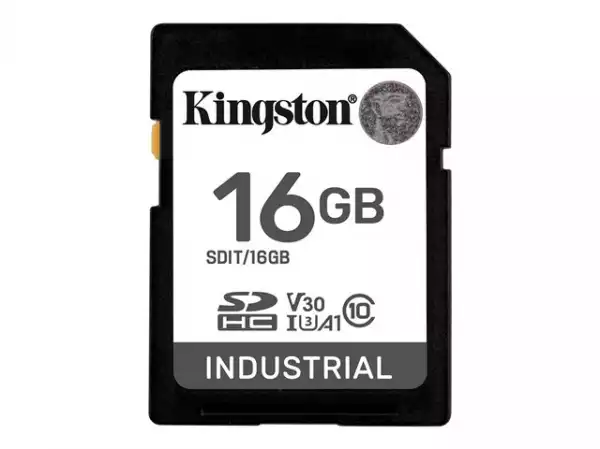 KINGSTON 16GB SDHC Industrial -40C to 85C C10 UHS-I U3 V30 A1 pSLC