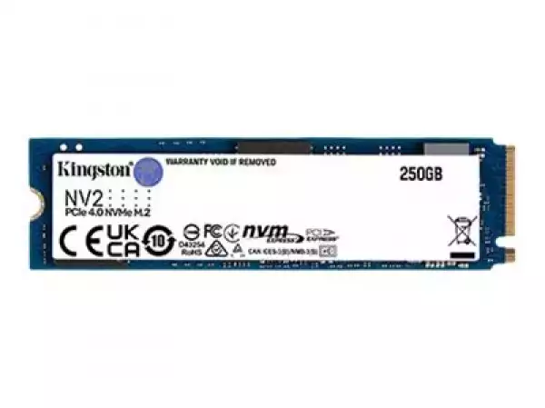 Kingston 250GB NV2 M.2 2280 PCIe 4.0 NVMe SSD, up to 3000/1300MB/s, 80TBW