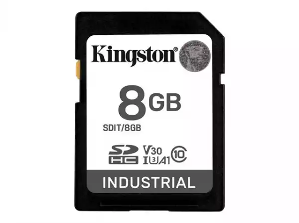 KINGSTON 8GB SDHC Industrial -40C to 85C C10 UHS-I U3 V30 A1 pSLC KINGSTON 8GB SDHC Industrial -40C to 85C C10 UHS-I U3 V30 A1 pSLC