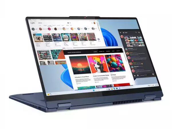 Лаптоп LENOVO IdeaPad 5 2-in-1 AMD Ryzen 7 8845HS 16inch WUXGA 300N Touch 16GB DDR5 1TB PCIe W11H Cosmic Blue 2y + Pen
