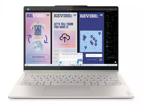 Лаптоп LENOVO Yoga 7 2-in-1 Intel Core Ultra 7 258V 14inch 2.8K OLED 500N Touch 32GB DDR5 1TB W11H Seashell + Pen