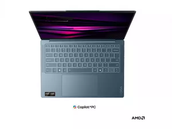 Лаптоп LENOVO Yoga Slim 7 AMD Ryzen AI 7 445 14inch 2.8K OLED 500N 120Hz HDR 32GB DDR5 1TB W11H Tidal Teal 3y