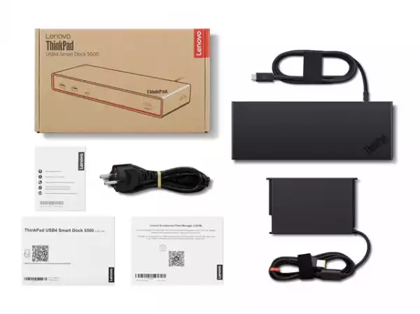 LENOVO ThinkPad Smart Dock 5500 Docking station USB4 HDMI 2xDisplayport DP 2xUSB-C LAN RJ-45 1GbE 4xUSB 135Watt Europe (EU)