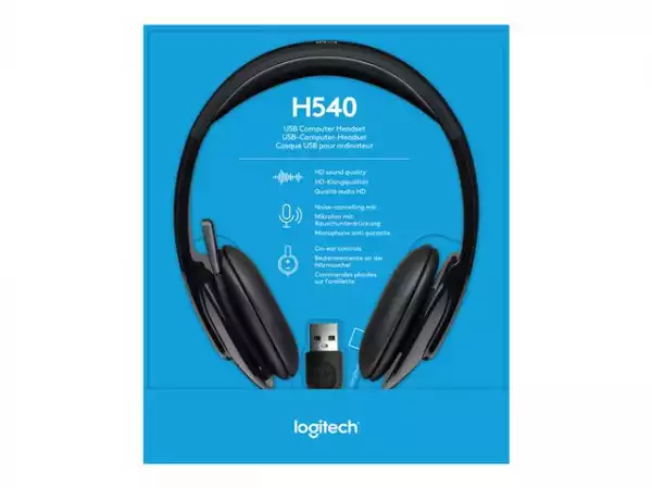 LOGITECH H540 Corded Headset - BLACK - USB