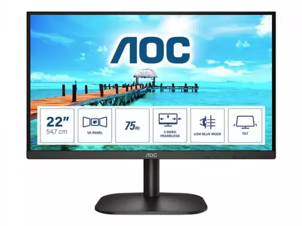 Монитор AOC 22B2H 21.5inch VA FHD 1920x1080 200cd/m2 3000:1 6.5ms HDMI1.4 VGA