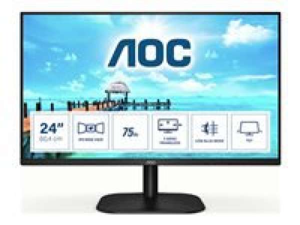 Монитор AOC 24B2XH 23.8inch IPS FHD 1920x1080 16:9 250cd/m2 1000:1 7ms HDMI1.4 and VGA inputs Lowblue Mode VESA Compatible