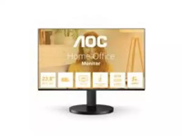 Монитор AOC 24B3CF2, 23.8" IPS WLED, 1920x1080@@100Hz, 4ms GtG, 1ms MPRT, 250cd m/2, 1300:1, 20M:1 DCR, Adaptive Sync, FlickerFree, Low Blue Light., 2Wx2, Tilt, Height Adjust, HDMI, USB hub