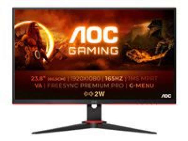 Монитор AOC 24G2SAE/BK 23.8 Gaming VA 1920x1080 at 165Hz, 1ms, 3000:1, 3-sided frameless, Speakers, VGA, 2xHDMI, DP, Tilt, 3y
