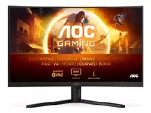 Монитор AOC CQ32G4VE, 31.5" Curved 1500R, Fast VA WLED, 2560x1440@@180 Hz, 1ms GtG, 0.5ms MPRT, 300 cd/m2, 3500:1, 80M:1 DCR, Adaptive Sync, Flicker Free, Low Blue Light, Tilt, 2xHDMI, DP