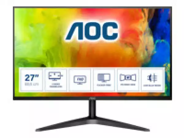 Монитор AOC LED 27B1H (27'' WLED IPS Panel, Slim bezel, 1920x1080, 60 Hz, 9ms, 250cd/m2, 1000:1, 178 º /178 º, VGA, HDMI), Black, 3Y