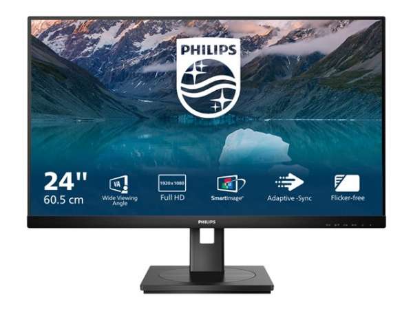 Монитор PHILIPS 242S9JML/00 23.8inch 1920x1080 VA Flat H/A 130 MM 4ms GtG 75Hz USB HUB SPEAKERS DP HDMI