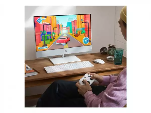 Настолен Компютър HP Pavilion All-In-One Intel Core i7-13700T 27inch FHD Glossy IPS Touch 16GB RAM 1TB SSD FREE DOS Snowflake White (BG)