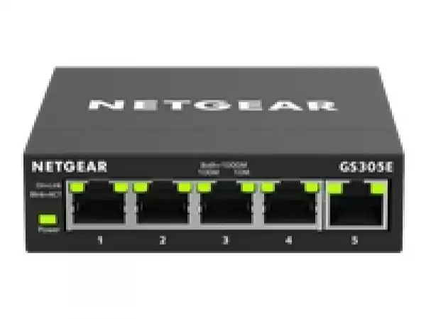 NETGEAR 5-Port Gigabit Ethernet Smart Managed Plus Switch for SMB Metal Case Desktop Fanless