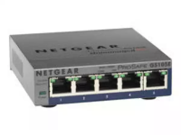 NETGEAR 5-Port Gigabit Plus Ethernet Switch - Desktop - unmanaged - fanless