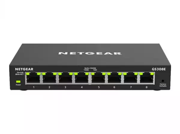 NETGEAR 8-Port Gigabit Ethernet Smart Managed Plus Switch for SMB Metal Case Desktop Fanless