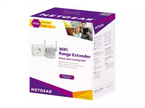 NETGEAR AC750 WLAN Range Extender RJ-45 C33/s On/Off Switch white/silver external antenna