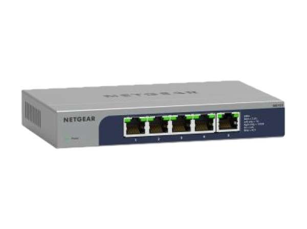 NETGEAR MS105 5-port multi-gig 2.5G Unmanaged Switch Metal Housing Fanless for Desktop and Wall Mounting