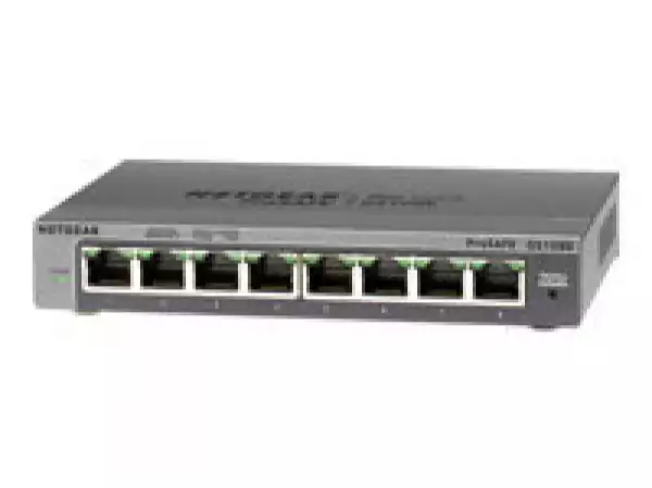 NETGEAR ProSafe Smart Managed Plus Switch - GS108Ev3 - 8-port Gigabit 10/100/1000 Mbps - Desktop - fanless