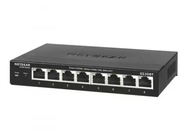 NETGEAR S350 Series 8-Port Gigabit Ethernet Smart Managed Pro Switch GS308T Layer2 Desktop